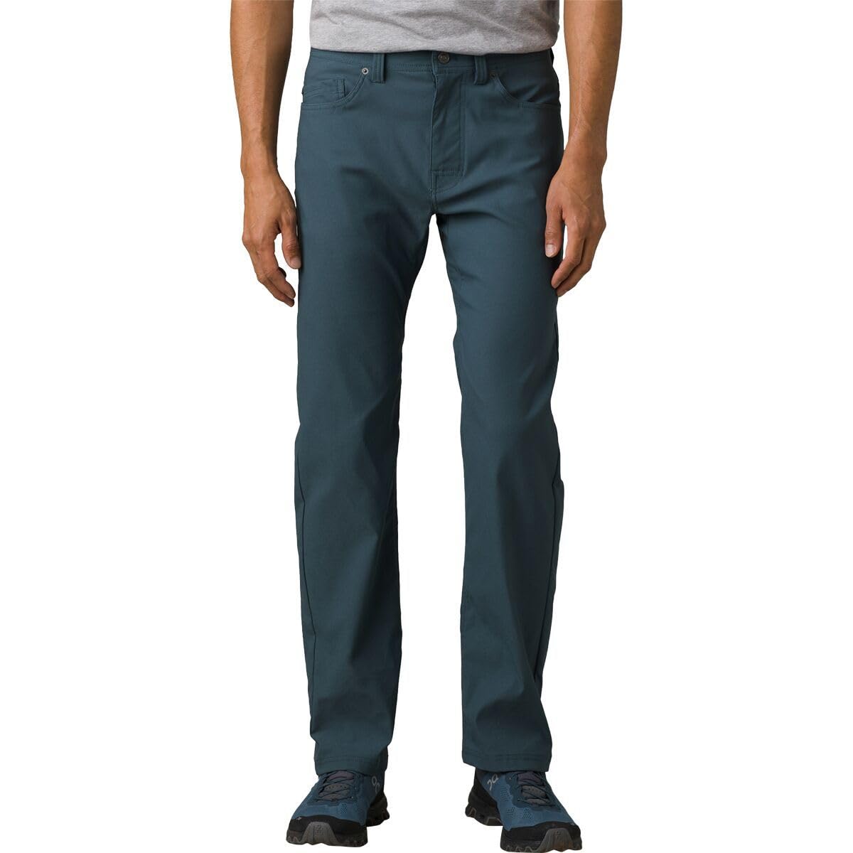 prAna Brion Pants II Trousers for Men Abrasion and Water Resistance Zip and Fly Closure Belt Loops Grey