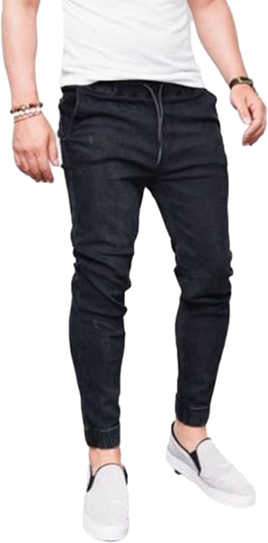 Amazon.com: Jeans ajustados para hombre, cintura elástica, cómoda y elástica  : Ropa, Zapatos y Joyería