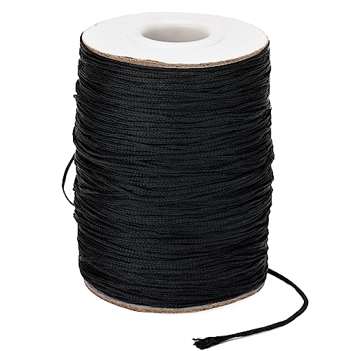 jijAcraft Schwarz Geflochtene Nylonschnur 1,5mm, 100M Gartenschnur, Schwarz Packschnur, Wetterfest Reißfeste Schnur, zum Gärtnern, Stützen von Pflanzen, Basteln, Camping