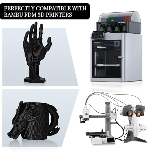 Image of TINMORRY Carbon Fiber PETG Filament 1.75 mm, High Rigidity & Strength PETG CF 3D Printer Filament, Compatible with Most FDM 3D Printers, 1 KG 1 Spool, Black