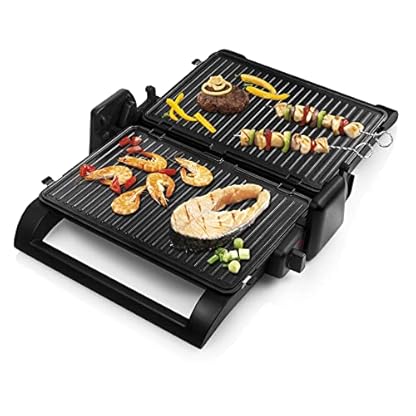 Princess Multi-Grill 4-in-1, Kontaktgrill - Tischgrill - Sandwich Maker und Waffeleisen, Aus rostfreiem Stahl, 1500 Watt Leistung, inklusive 3 Plattensätze, 180° aufklappbar, Schwarz/Silber, 112536 – Bild 4