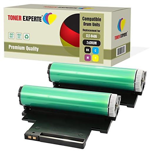 2-pack TONER EXPERTE® kompatibel med CLT-R406 trumenheter för Samsung Xpress SL-C410W C430W C460FW C460W C467W C480FN C480FW C480W CLP-360 CLP-365 CLP-365W CLX-305ClX-33305FN CLX-3305FW CLX-3305W