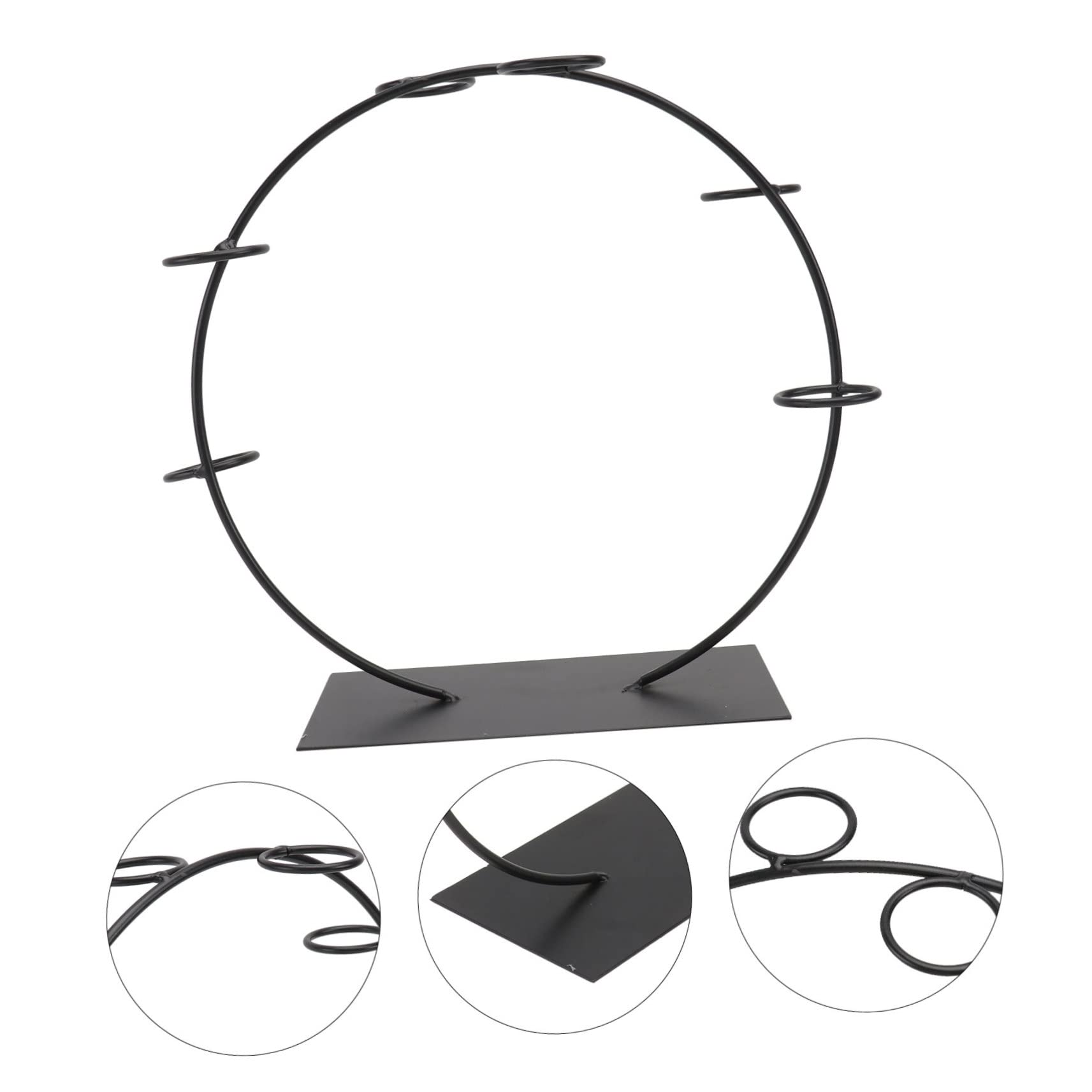 Zerodeko Supporto Dessert 6 Slot in Metallo Nero per Matrimoni | Base Piatta Circolare, Stabile Sul Tavolo, per Pasticcerie e Allestimenti Dessert