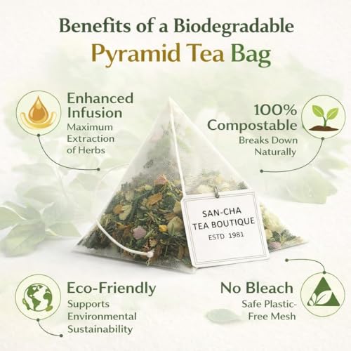 Image of Sancha Tea Boutique, Happy Bundle, Herbal Tea Gift Collection, 75 Caffeine-Free Pyramid Tea Bags, Premium Herbal Tisane Assortment Value Pack