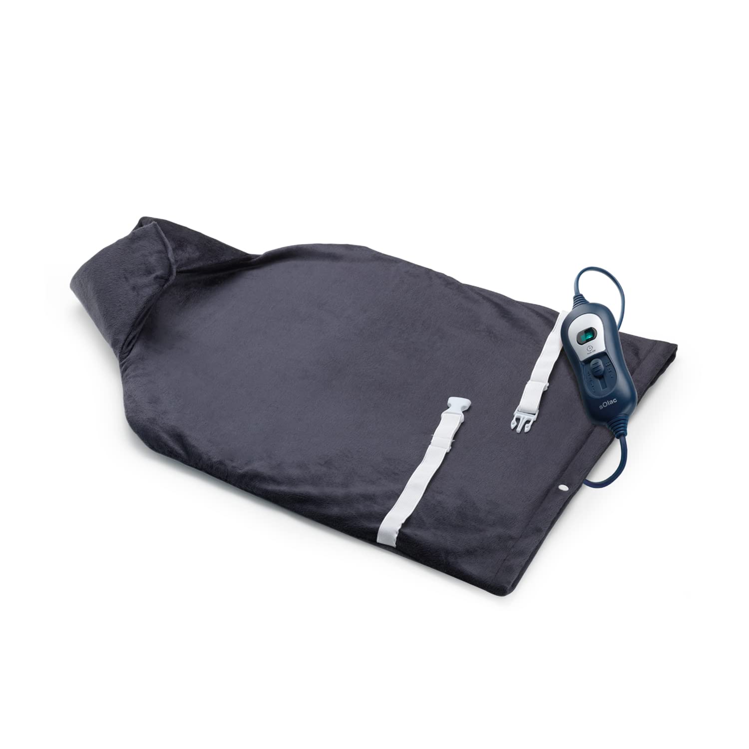 Solac CT8956 - Coussin chauffant cervical et dorsal, Système d'arrêt automatique, 3 niveaux de température, 65x42cm, Gris foncé