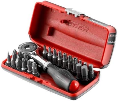Facom FAC31183 R.PE360J22PB Ratcheting Holder Set 1/4 Rotating Handle + 22 Bits