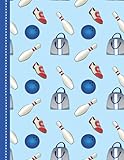 Notebook: Bowling Ball Pin Shoe and Bag Pattern Cover Design / College Ruled 8.5x11 Letter Size / 120 Blank Lined Pages for School / Work / Journaling / Writing / Note Taking