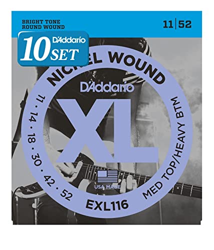 D'Addario __I GLM^[ XL Nickel .011-.052 Medium Top/Heavy Bottom 10Zbg EXL116 yKiz