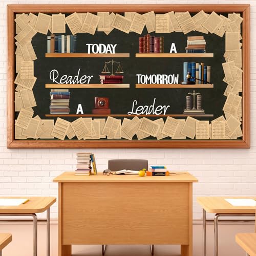 Gersoniel 78 Pcs Reading Library Bookshelf Bulletin Board