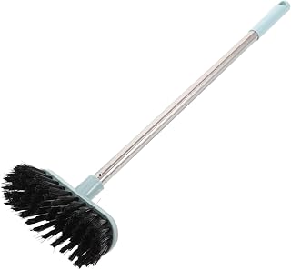 Tile Floor Scrubber with Hard Stiff Bristles Long Handle for Bathroom