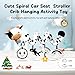 Spiral Car Seat Baby Toys 0-6 Months, Infant Carseat High Contrast Sensory Toys Hanging Stroller Accessories, Newborn Christmas Shower Gifts for Baby Boys Essentials Stuff, Cute Black and White Cow