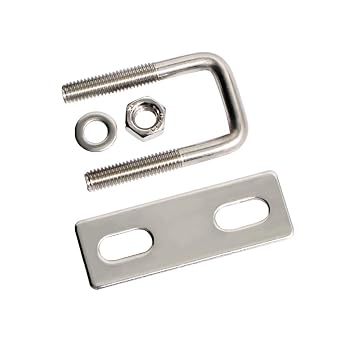 Square U-Bolts 0.79inch 20mm Inner Width 304 Stainless Steel Silver M6 with Plates Nuts for Car/Motorhome/Sailing Trailer Replacement Part and Accessorie 1Pcs