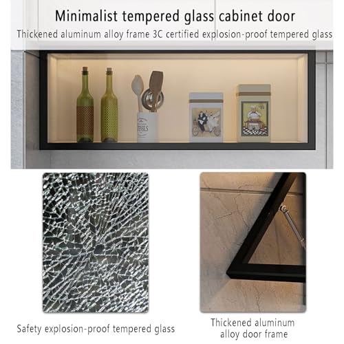 Vitrina de cristal para cocina y comedor con sensor integrado 4
