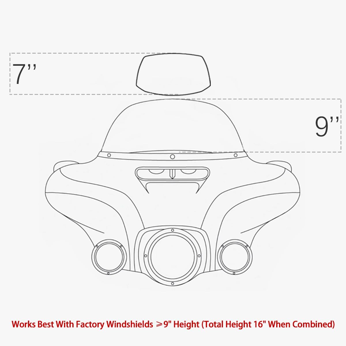 Motorcycle Windshield Extension Small Airflow Extender Only - Not for Viewing Adjustable Clip on Windscreen Spoiler Deflector Universal Fit (Clear)