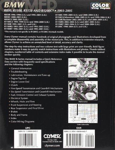 Clymer BMW R850, R1100, R1150 and R1200c, 1993-2005