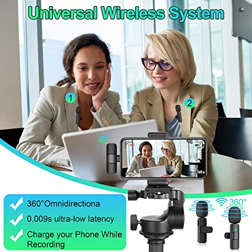 Cwzz Wireless Lavalier Microphone For Iphone Ipad, 2 Professional Wireless Lavalier Microphone With Clearer Audio, Wireless Microphones, Mini Microphones For Interview, Tiktok, Youtube #TOP4