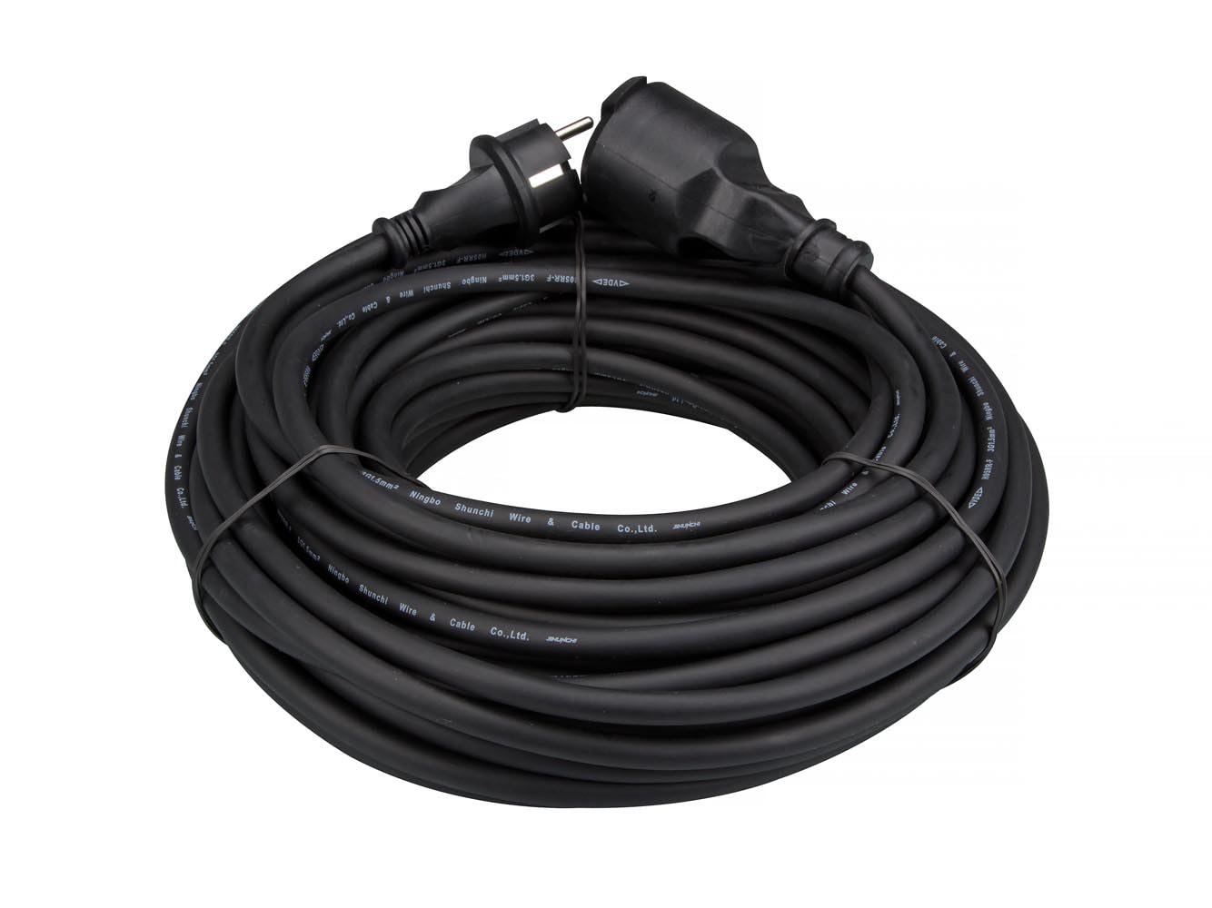 Perel Rallonge H05RR-F 3G1.5 25m 16A/230V 3680W Type E/F IP44 Caoutchouc Noir