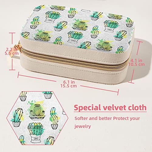 Boîte à bijoux portable Pretty Cactus pour bagues et colliers - 6