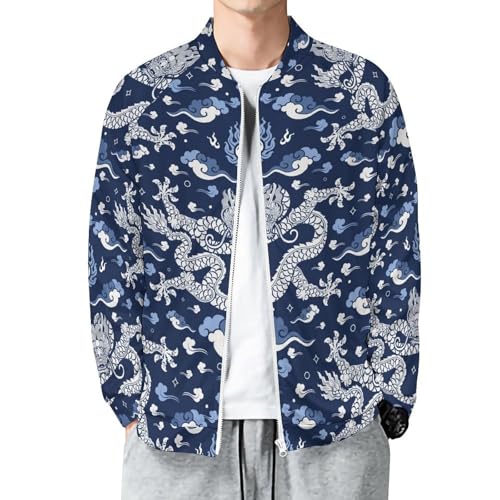 Veste légère pour homme contre le vent de mi-saison manteau bomber zippé confort