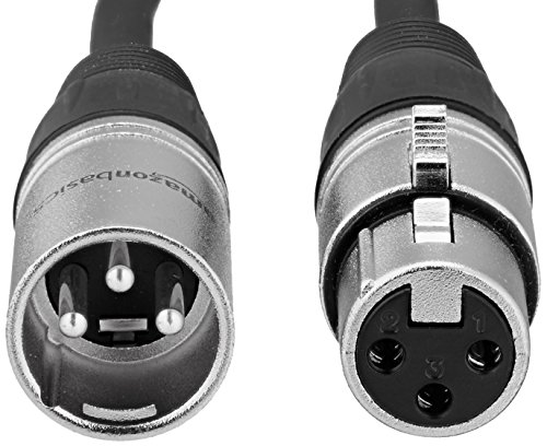 Pyle-Pro Includes 15Ft Xlr Cable To 1/4'' Audio Connection, Connector, Black, 10.10In. X 5.00In. X 3.30In. (Pdmic58) & Amazon Basics Xlr Male To Female Microphone Cable - 25 Feet, Black #TOP5