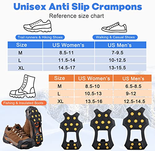 image for AGOOL Ice Cleats Snow Cleats for Shoes and Boots Traction Cleats for S