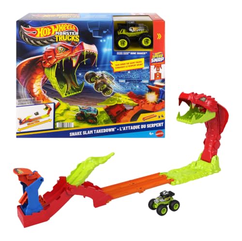 Hot Wheels Monster Trucks Snake Slam Takedown & Exclusive Bone Shaker