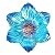 Outdoor Bird Bath Glass Birdbath Garden Birdfeeder with Metal Stake Blue(Height:26inch)