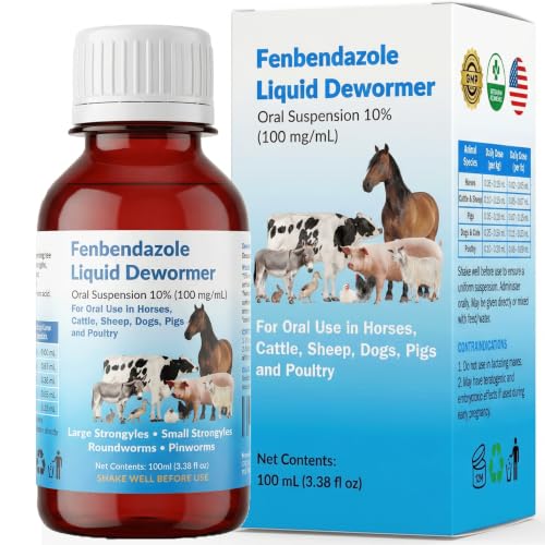 Luxekem Dewormer for Horse Poultry & More Liquid Fenbendazole for All Worms Tapeworms Roundworms Hookworms Pinworms & Giardia Broad-Spectrum Wormers