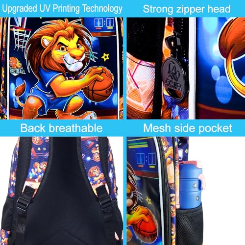 Image of 3PCS Dinosaur Backpack for Boys, 16 Inch Kids Water Resistant Preschool Elementary Kindergarten Bookbags and Lunch Box | Kids