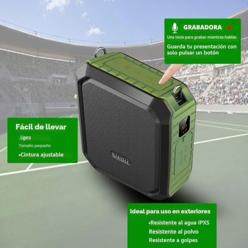 Miniatura 6 de Amplificador De Voz Portátil,Shidu Amplificador De Voz Personal 18w Con Micrófono Con Cable Auriculares Altavoz Bluetooth Impermeable Sistema Pa Recargable Para Profesores,Ducha,Guía Turístico
