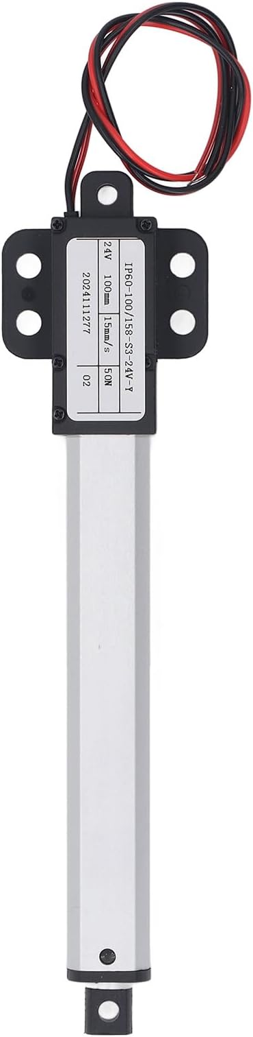 Linear Actuator, 24V DC Electric Actuator Linear Drive Push Rod, 100mm Stroke 50N 15mm s IPX4 Waterproof, for Automation Lifting
