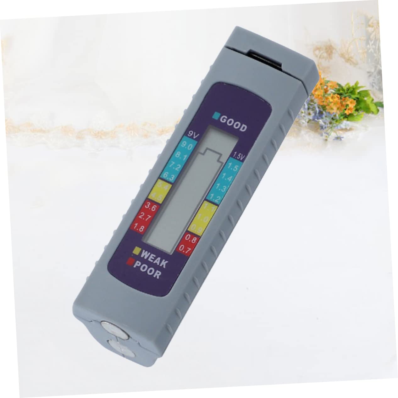 Uonlytech 2pcs Battery Capacity Tester Digital Checker for Aa AAA Batteries LCD Display Tricolor Lightweight Portable Power Supply Measurement Tool
