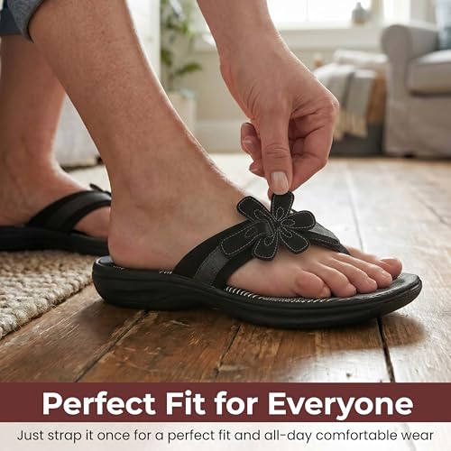Image of Clarks Womens Breeze Sea Flip-Flop Sandals - Comfortable Flip Flop with Adjustable Hook and Arch Support - Casual Summer Wearing Cloudsteppers for Everyday