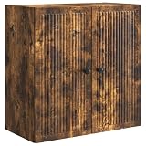 Owoxanthellate Armadio da parete in rovere affumicato, 59 x 31 x 60 cm, pensile con 2 ante in legno, mobile a parete per soggiorno, corridoio e cucina, design classico vintage