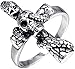 AMOZ Vintagea Skull Snake Pierścień, Osobowość Moda Polerowany Ze Stali Nierdzewnej Srebrny Rowerzystaa, S, Unikalna Biżuteria Ochrona Zwierząt, Gi-Fts, Uaktualnienie/9