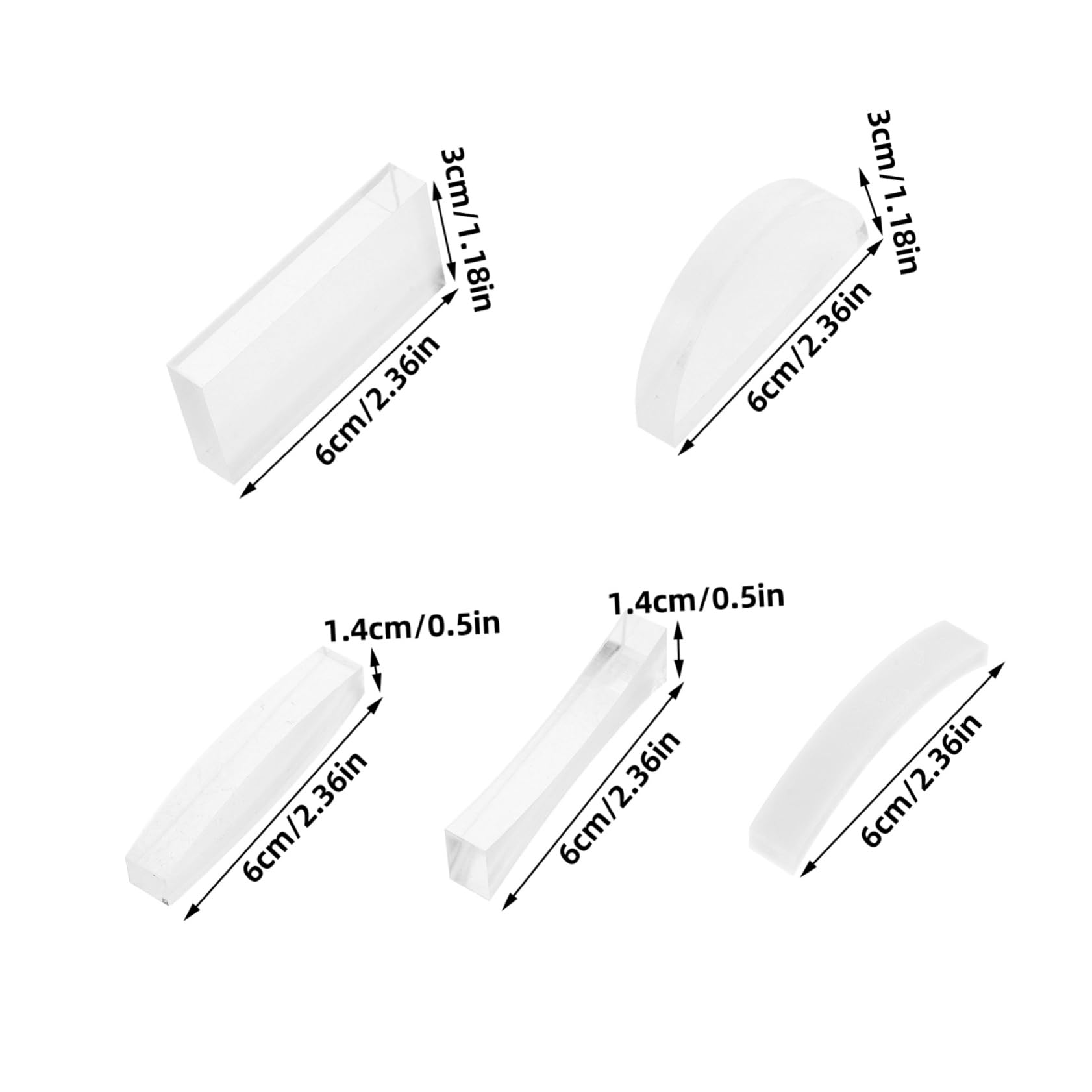 Veemoon 5pcs Physics Optics Experiment Lens Acrylic Transparent Convex Lens for Science Teaching and Research Middle School and Laboratory Use