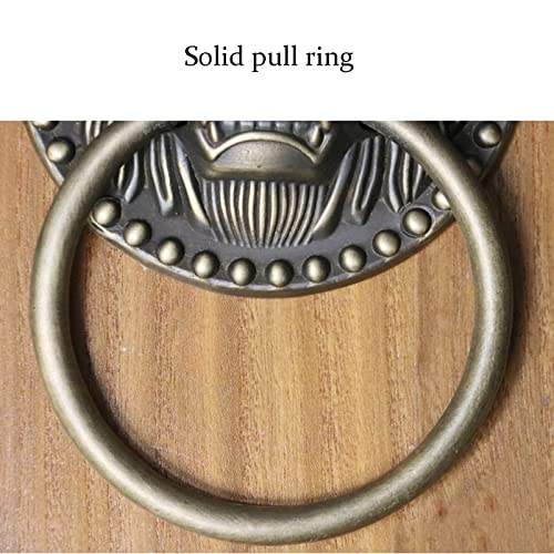 Antique Tiger Head Door Knocker Vintage Thick Copper Door Handle Retro Front Door Courtyard Garden Wall Decoration Accessories (Size: Diameter 20Cm Color: Brass) (Black 20Cm Diame #TOP4