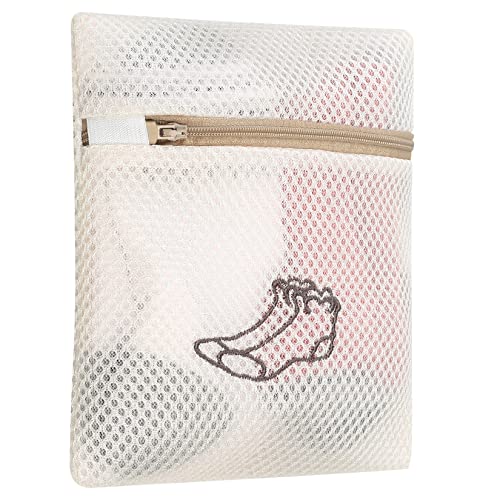 Mesh waszak, waszak met ritssluiting, voor gevoelige kleding, beha's, ondergoed, sokken, schoenen, 18 x 20 cm