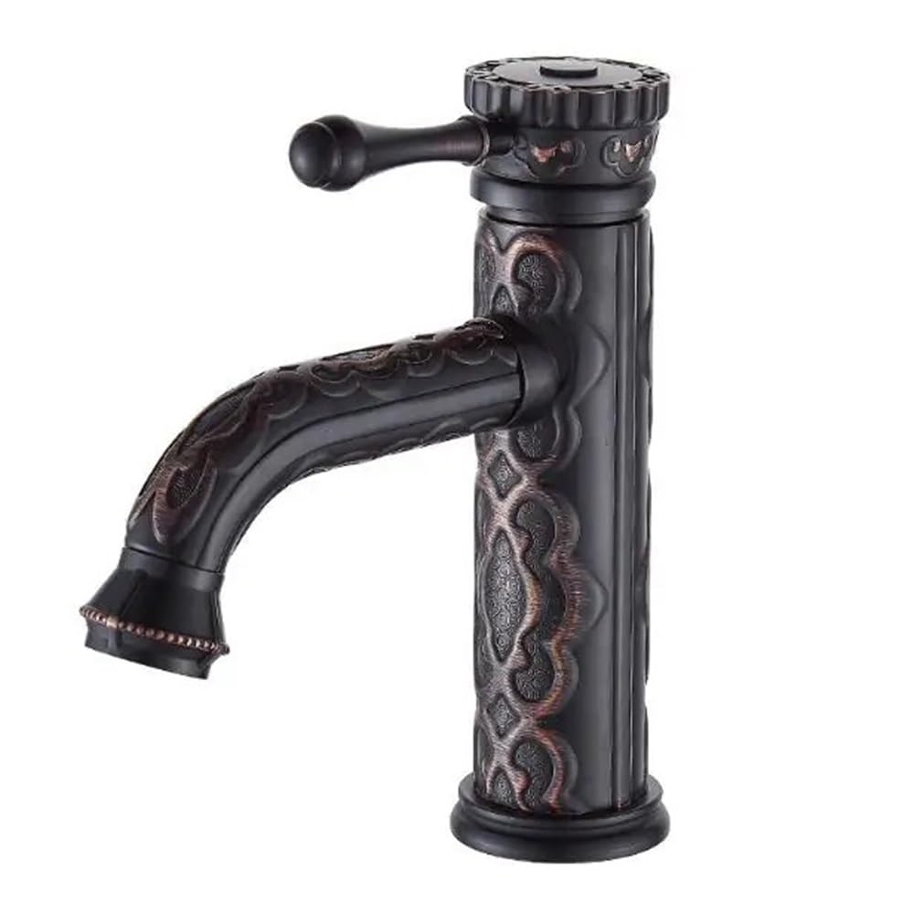 Robinet de comptoir de lavabo design rétro européen en cuivre véritable
