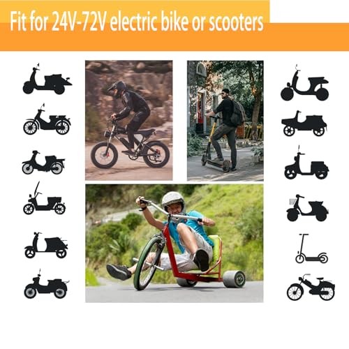 1 Pair 20X E-Bike Full Twist Throttle Grip, 24V-72V with 3 pin Waterproof/SM Connector for Electric Bicycle Scooter Motorbike Motorcycle(3 Pin Female Plug) by RUIITEN - Image 5
