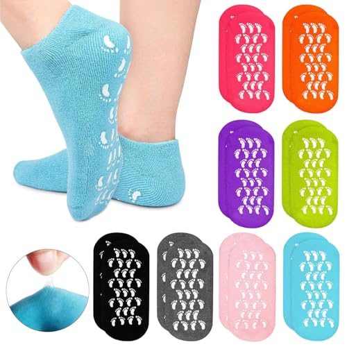 Image of Silicone Socks for Women & Men | Crack Heel Repair Spa Gel Socks with Vitamin E | Moisturizing Hydration Socks for Dry Cracked Feet | Reusable Soft Silicone Heel Socks for Foot Care & Nourishment (pink)