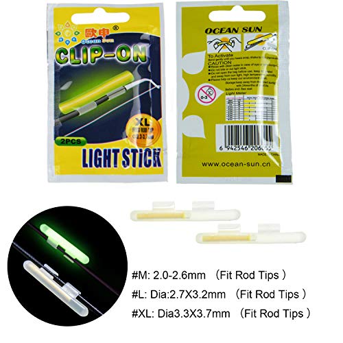 Luces de torcedura de 2,7x3,2 mm tipo seco para puntera de caña de pescar THKFISH 6