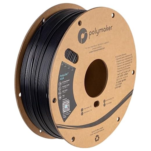 Polymaker ASA Filament 1.75mm Black, 1kg ASA 3D Printing Filament, Heat & Weather Resistant - ASA 3D Printer Filament Perfect for Printing Outdoor Functional Parts