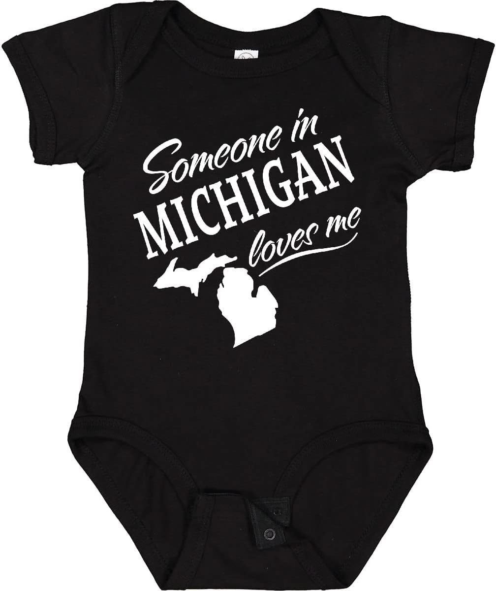 inktastic Someone in Michigan Loves Me Baby Bodysuit