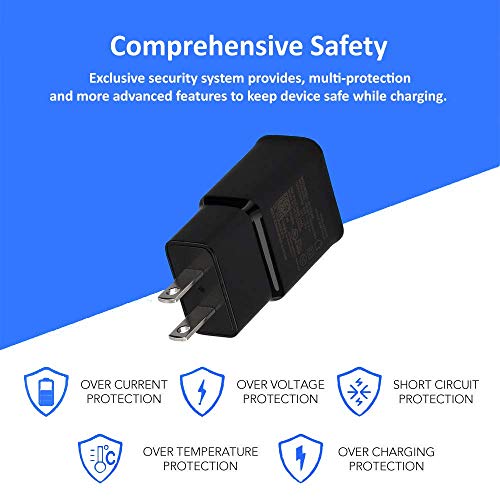 Adaptive Fast Charging Wall Charger And 5-Feet Usb Type C Cable Kit Bundle Compatible With Samsung Galaxy S23/S22/S21/S20/S10/S9/S8/Note 20/Note 10/Note 9/Note 8 & Other Smartphones (Black) (1-Pack) #TOP6