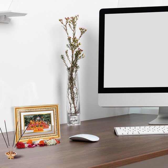 Image of DIVINITI Durga Vaishno Devi Mata Ka Darbar 24K Gold Plated Foil Wall and Tabletop Photo Frame for Home Decor, Puja Room, Luxury Gifting | DG Frame 112 S2 (21.5x17.5 CM)