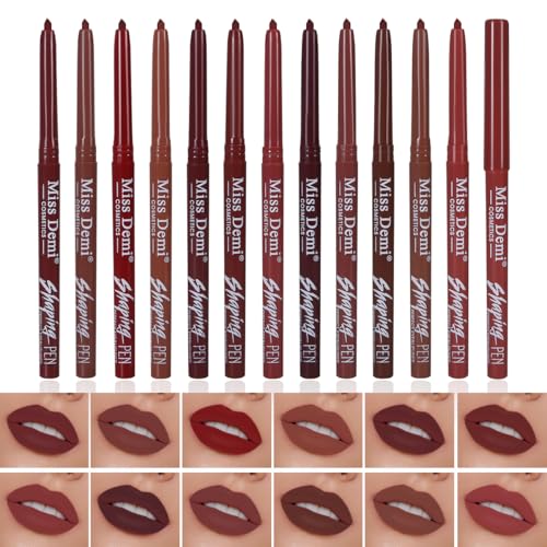 Set di Matita e Rossetto Duo Miss Demi, Formula Morbida e Liscia, Opzioni Multi-Tonalità per un Contorno e Colorazione Labbra Perfetta. (05)