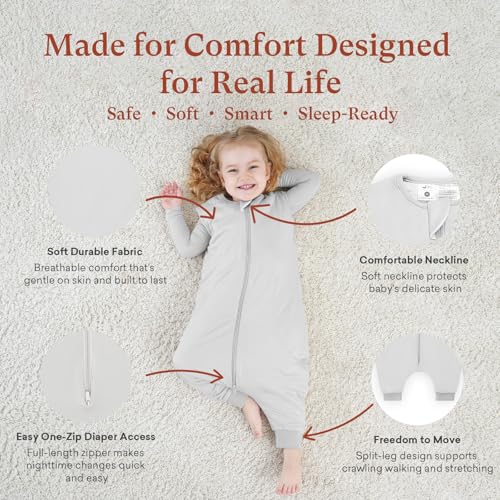 Image of 1.0 TOG Toddler Sleep Sack with Legs for Early Walkers, Wearable Blanket for Tall Walking Toddlers 18-36 Months