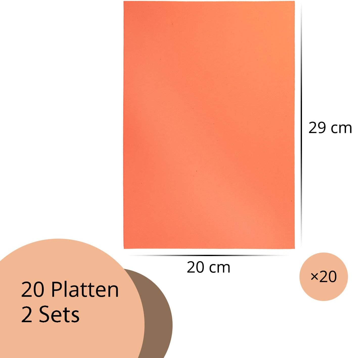 MCE-Commerce A705120 Foam Rubber Pastel and Basic │ 20 x 29 cm | 2 mm Thick | Foam Panels, DIN A4