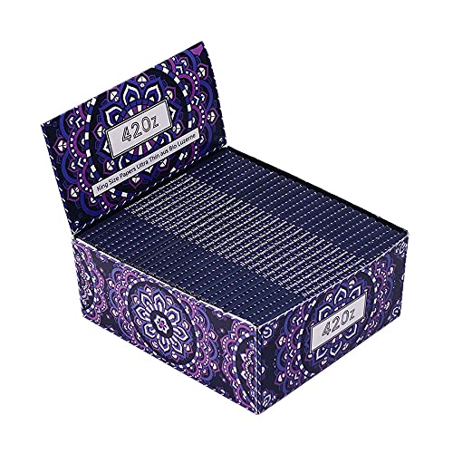 420z King Size Ultra Thin Papers aus Bio Luzerne, Grape Sparkle, 33 Blättchen pro Heftchen 1 Box (50 Heftchen)